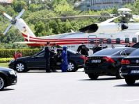 Cumhurbaşkanı Erdoğan helikopterle geldi